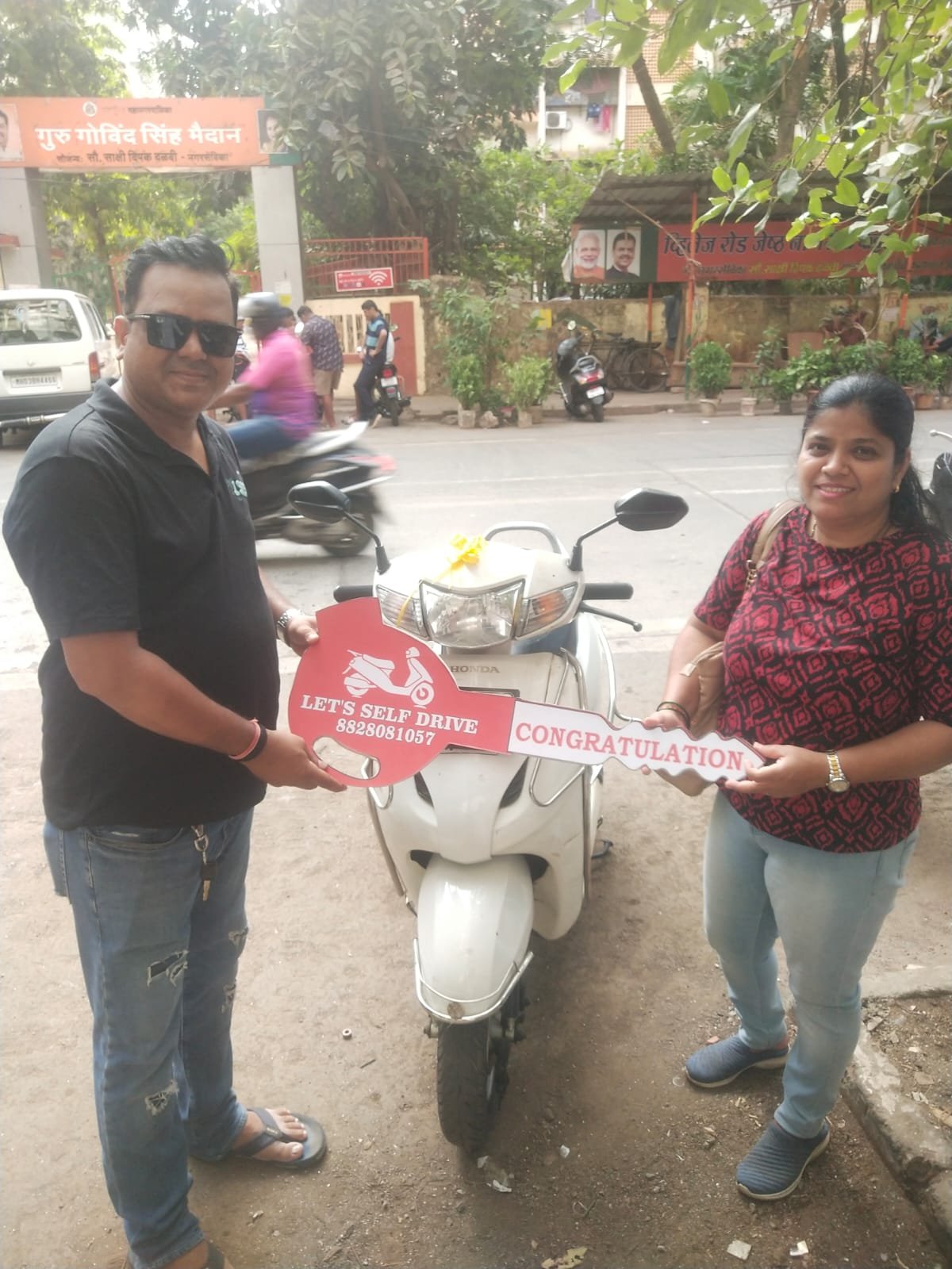 sandeep with his activa bs3