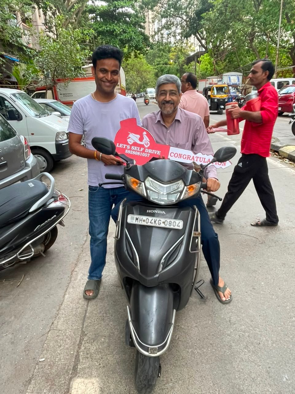 Jayesh with his Activa