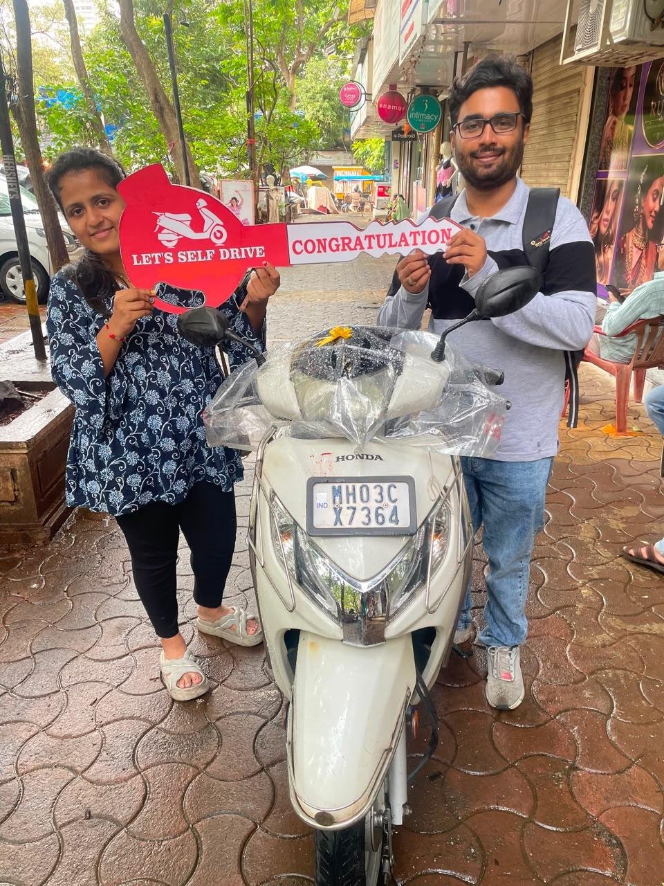 Ankit with his scooty in Mulund